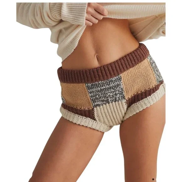 For Love And Lemons Finley Sweater Shorts Brown Size S - Picture 2 of 8
